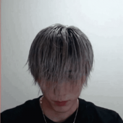 Man With Gray Hair In Black Shirt GIF