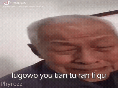 Man With Gray Hair Making Funny Face GIF