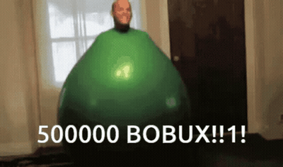 Man With Green Balloon Saying 500000 Bobux GIF