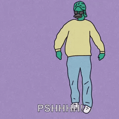 Man With Green Face Saying Pshhhh GIF