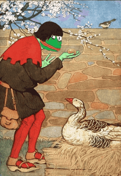 Man With Green Face Standing Next To Duck GIF