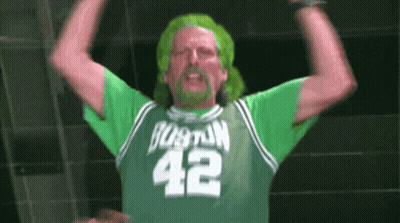 Man With Green Hair And Boston 42 Jersey GIF