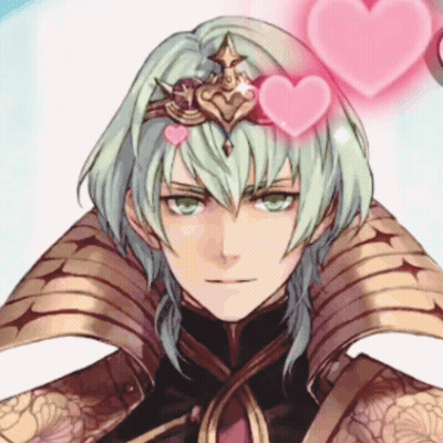 Man With Green Hair And Crown With Pink Hearts GIF