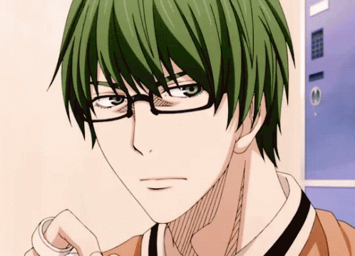 Man With Green Hair And Glasses Pointing GIF