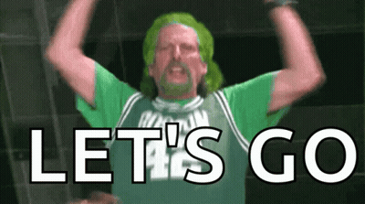 Man With Green Hair And Lets Go Jersey GIF