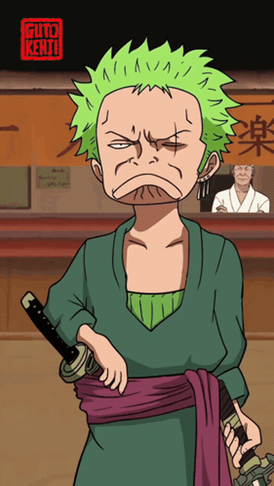 Man With Green Hair Holding Sword Guito Kenji GIF