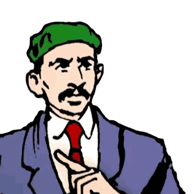 Man With Green Hat And Red Tie Sticker