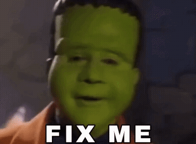 Man With Green Mask Saying Fix Me GIF