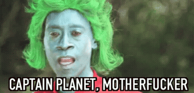Man With Green Wig Captain Planet Motherfucker GIF