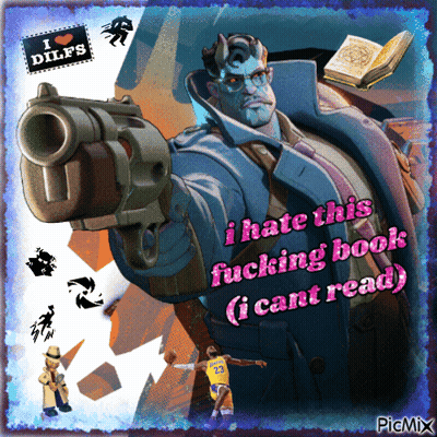 Man With Gun Says I Hate This Fucking Book I Cant Read GIF