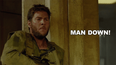 Man With Gun Says Man Down GIF