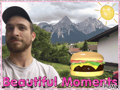 Man With Hamburger Beautiful Moments GIF