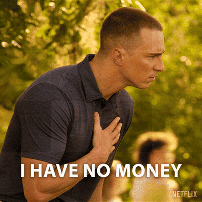 Man With Hand On Chest Saying I Have No Money GIF