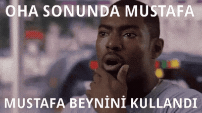 Man With Hand On Chin Making Funny Face GIF
