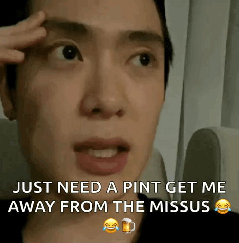 Man With Hand On Forehead Saying Just Need A Pint GIF