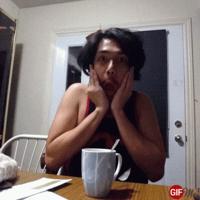 Man With Hands On Face And Coffee GIF