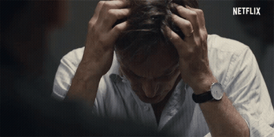 Man With Hands On Head Netflix Logo GIF