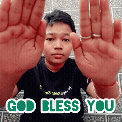 Man With Hands Up Saying God Bless You GIF