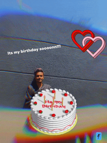 Man With Happy Birthday Cake GIF