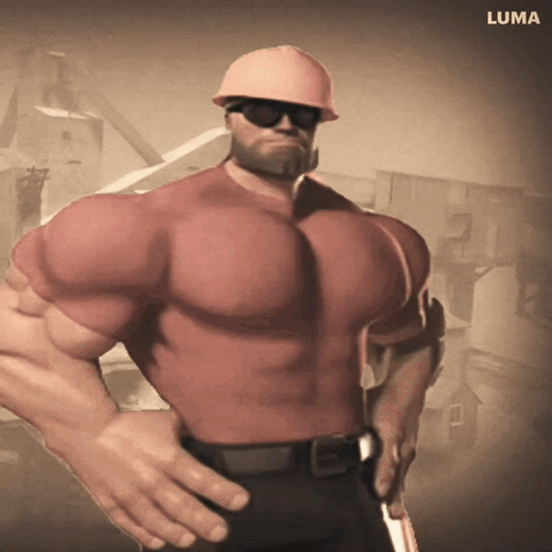 Man With Hard Hat And Sunglasses With Luma On Bottom Left GIF