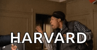 Man With Harvard Above Him GIF