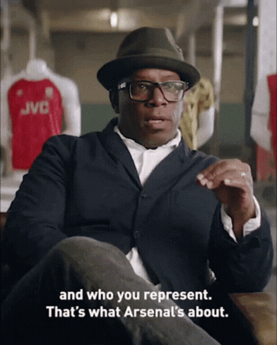 Man With Hat And Glasses Talking Arsenal GIF