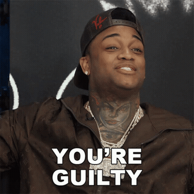 Man With Hat And Jacket Says You're Guilty GIF