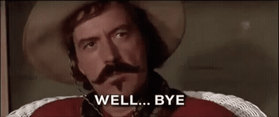 Man With Hat And Mustache Saying Well Bye GIF