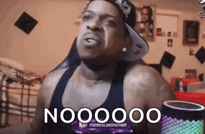 Man With Hat And Tank Top Funny Face At Speaker GIF