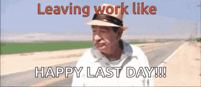 Man With Hat Leaving Work Like Happy Last Day GIF