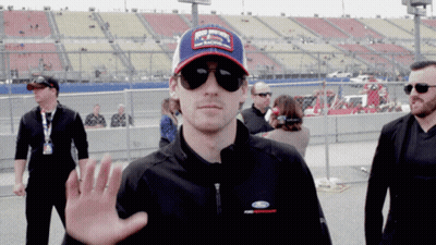 Man With Hat Saying Ford Motorsports GIF