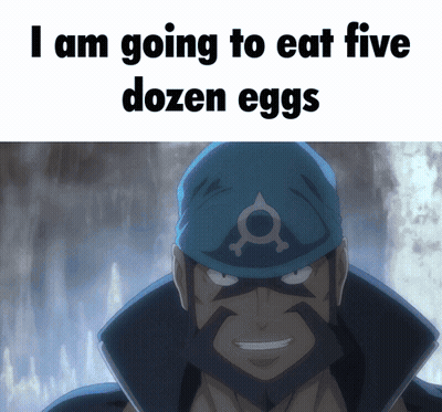 Man With Hat Saying I Am Going To Eat Five Dozen Eggs