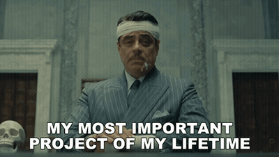 Man With Head Bandage Smoking Says My Most Important Project GIF