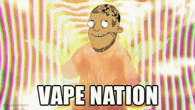 Man With Head Tattoo Saying Vape Nation GIF