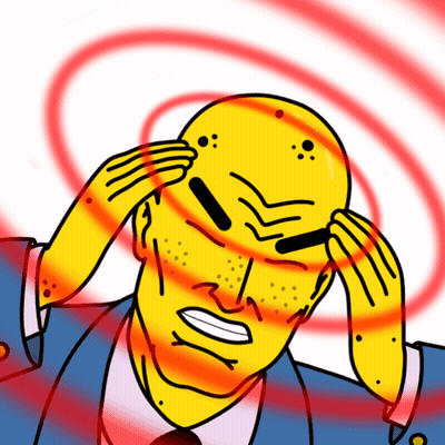 Man With Headache And Red Swirl GIF