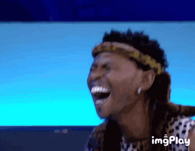 Man With Headband Laughing GIF