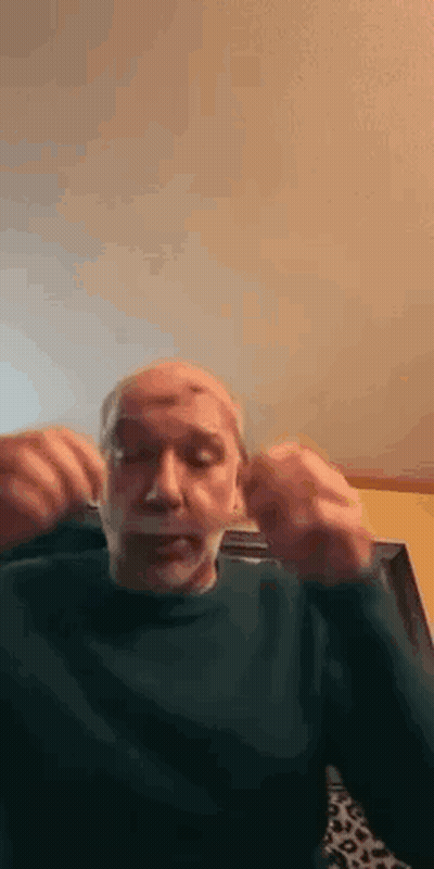 Man With Headband Saying I'm Copying Every Copy GIF