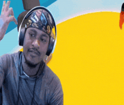 Man With Headphones And Bandana Giving OK Sign GIF