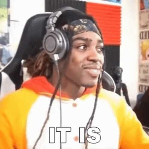 Man With Headphones And Bandana Smiling GIF