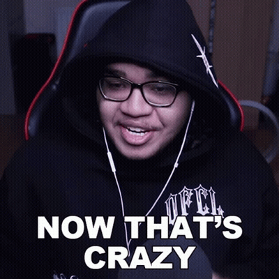 Man With Headphones And Black Hoodie Saying Now That's Crazy GIF