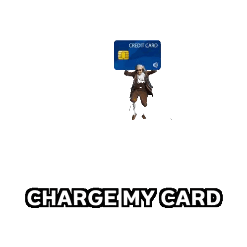 Man With Headphones And Blue Credit Card Sticker