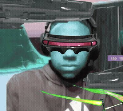 Man With Headphones And Futuristic Glasses 190 GIF