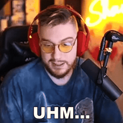 Man With Headphones And Glasses At Mic Saying Uhm GIF