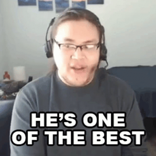 Man With Headphones And Glasses Making Funny Face Says He's One Of The Best GIF