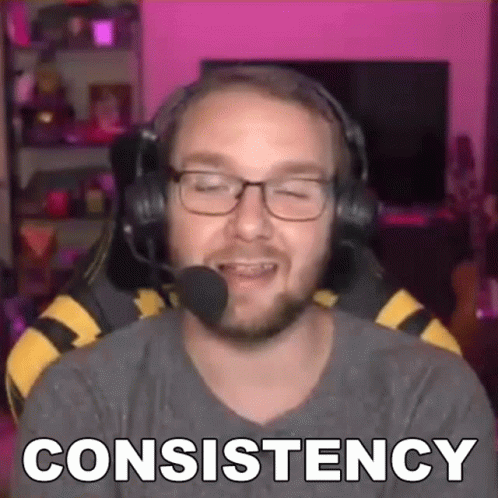 Man With Headphones And Glasses Saying Consistency GIF