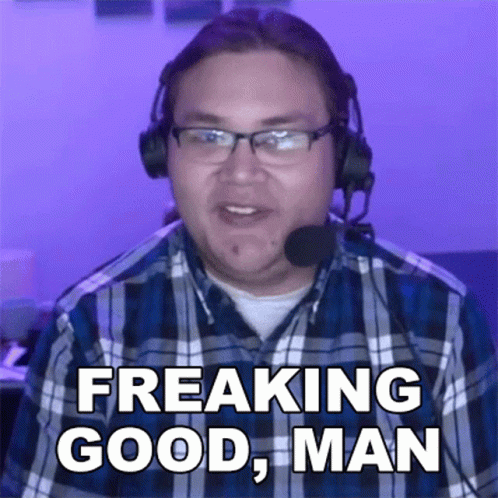 Man With Headphones And Glasses Saying Freaking Good Man GIF