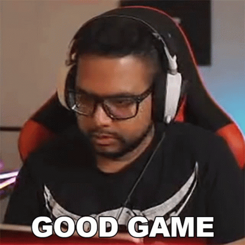 Man With Headphones And Glasses Saying Good Game GIF