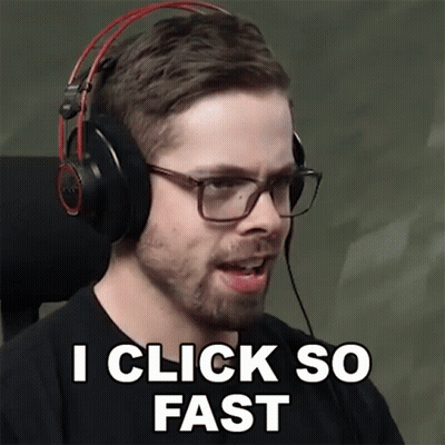 Man With Headphones And Glasses Saying I Click So Fast GIF
