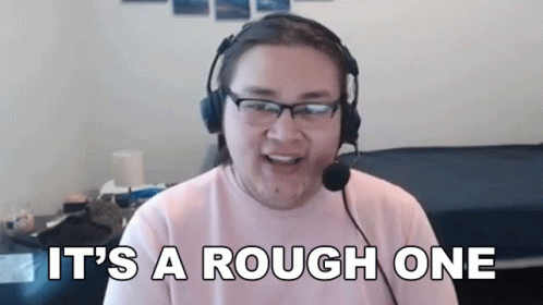 Man With Headphones And Glasses Saying It's A Rough One GIF