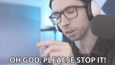 Man With Headphones And Glasses Saying Oh God Please Stop It GIF